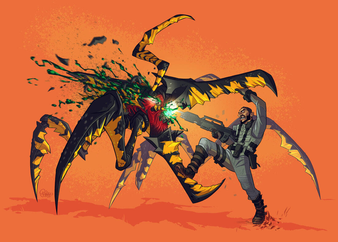 Bambi VS. Arachnid - Starship Troopers fanart, private commission