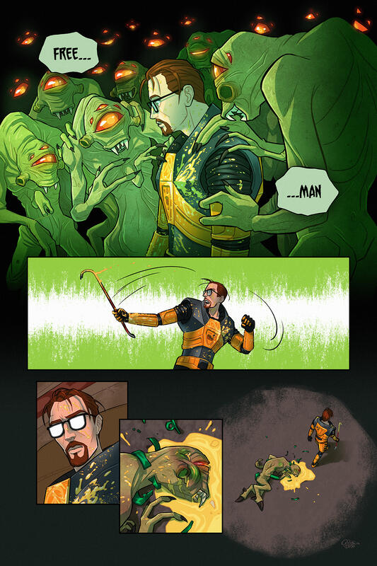 2-page short comic featured in Lambda Core: a Half-Life Charity Zine - Page 2